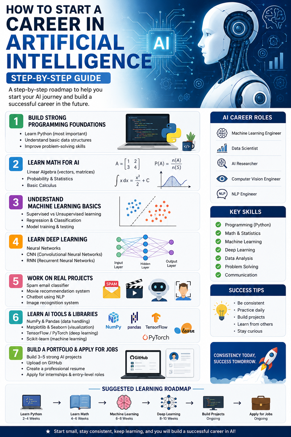 How to Start a Career in Artificial Intelligence (Step-by-Step Guide)
